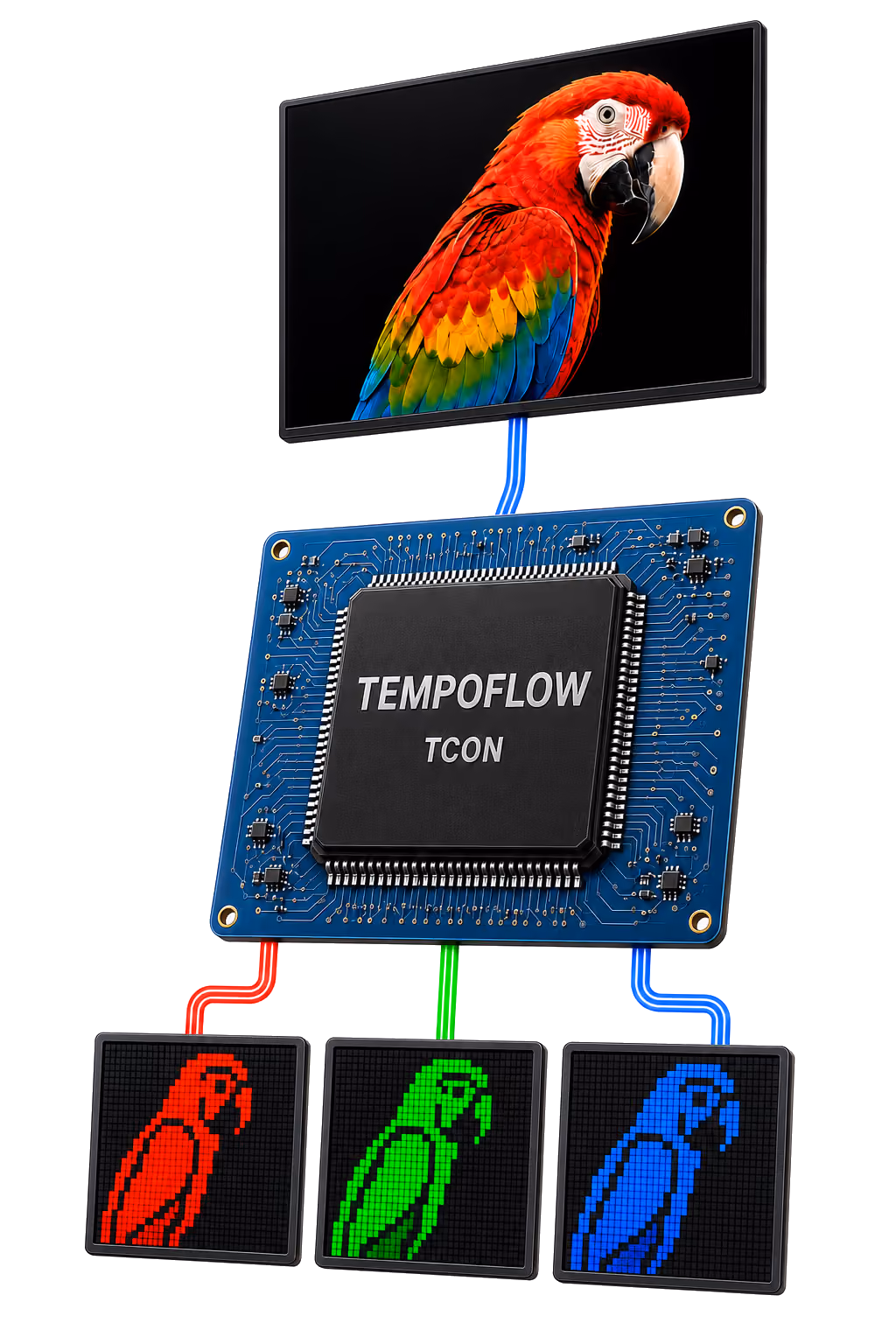 TempoFlow 场序 TCON 芯片驱动 RGB 分时合成全彩显示主视觉